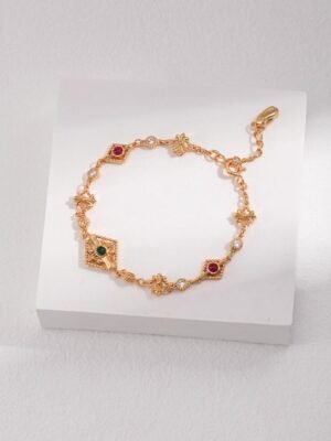 Sterling Silver Rainbow Zircon Bracelet - Parvati